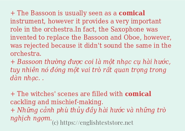 Câu ví dụ của từ comical
