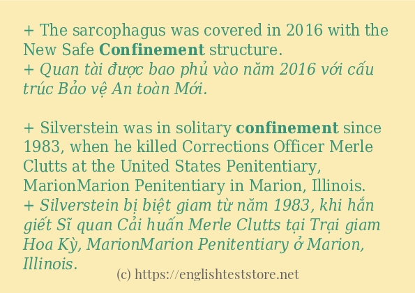 Câu ví dụ của từ confinement