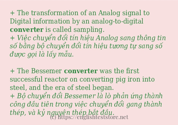 Câu ví dụ của từ converter