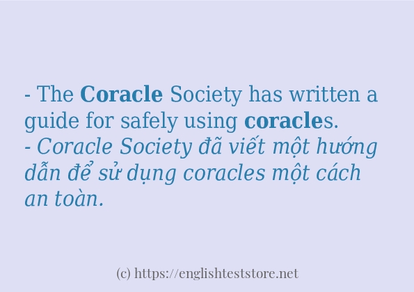 Câu ví dụ của từ coracle Câu ví dụ của từ coracle