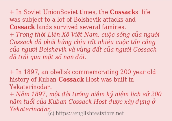 Câu ví dụ của từ cossack