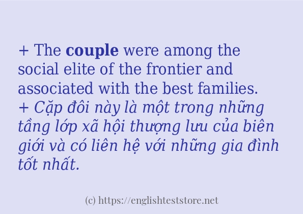 Câu ví dụ của từ couple