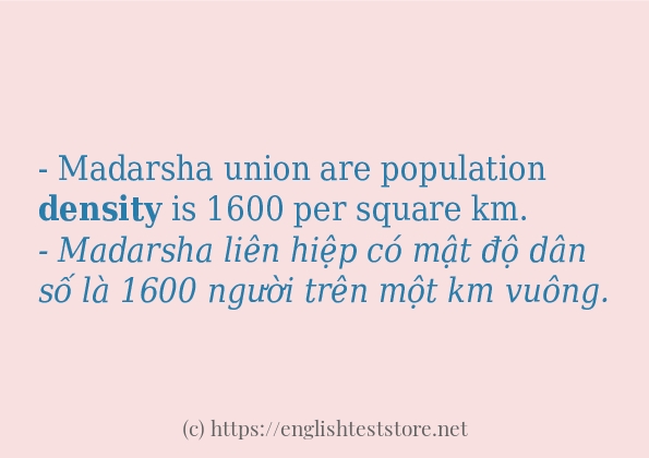 Câu ví dụ của từ density Câu ví dụ của từ density