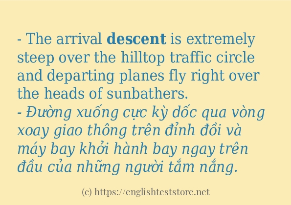 Câu ví dụ của từ descent