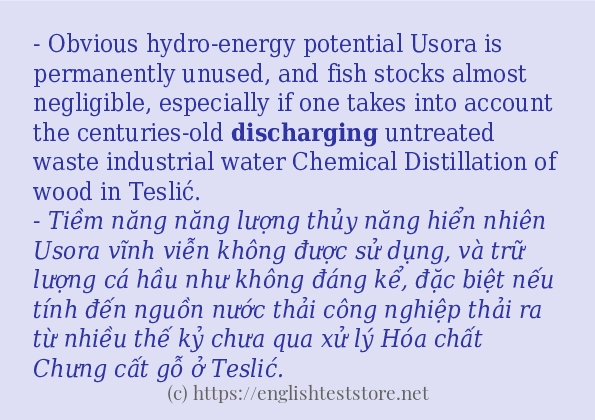 Câu ví dụ của từ discharging