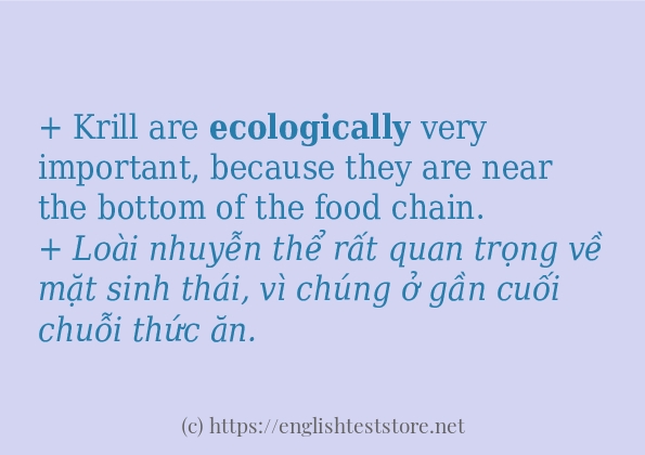 Câu ví dụ của từ ecologically