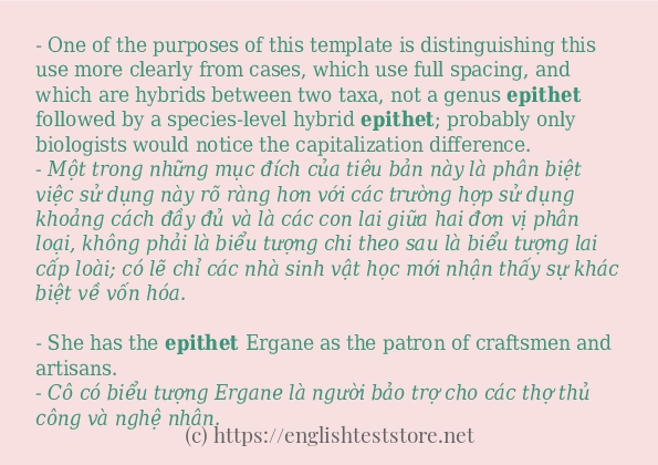 Câu ví dụ của từ epithet