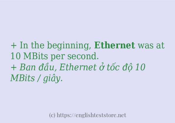 Câu ví dụ của từ ethernet Câu ví dụ của từ ethernet