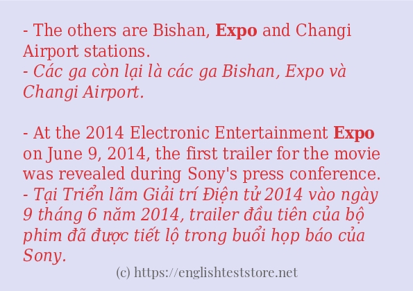 Câu ví dụ của từ expo
