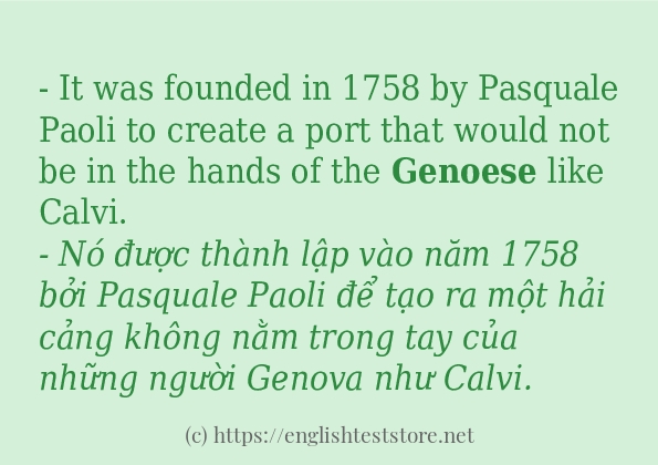 Câu ví dụ của từ genoese Câu ví dụ của từ genoese