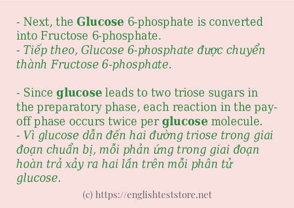 Câu ví dụ của từ glucose Câu ví dụ của từ glucose