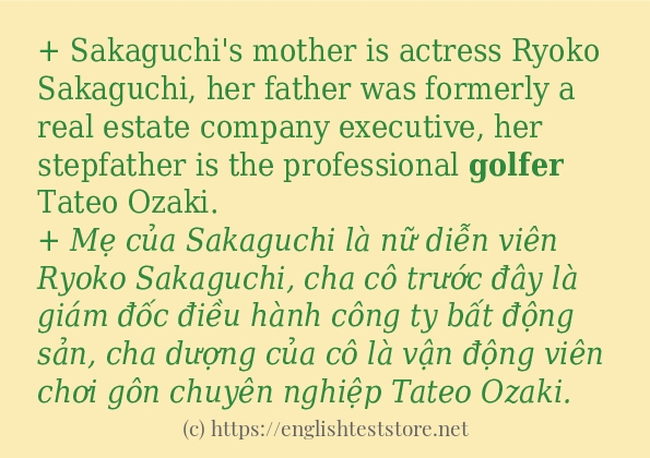Câu ví dụ của từ golfer