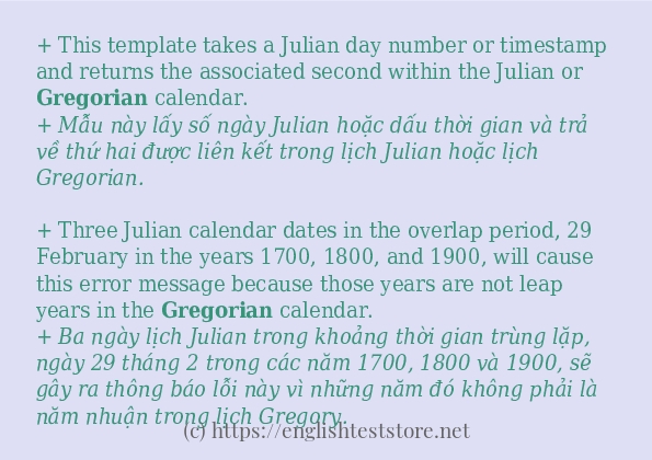 Câu ví dụ của từ gregorian Câu ví dụ của từ gregorian