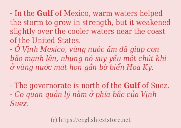 Câu ví dụ của từ gulf Câu ví dụ của từ gulf