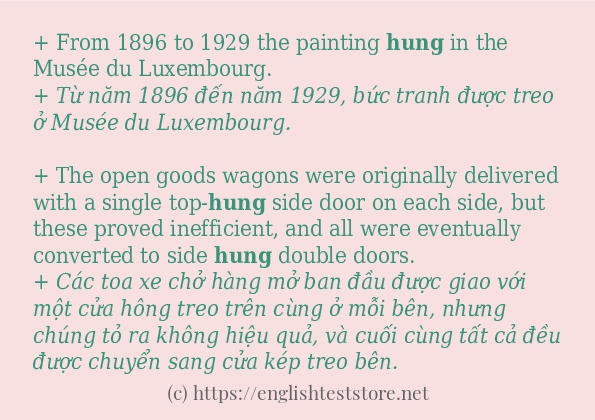 Câu ví dụ của từ hung