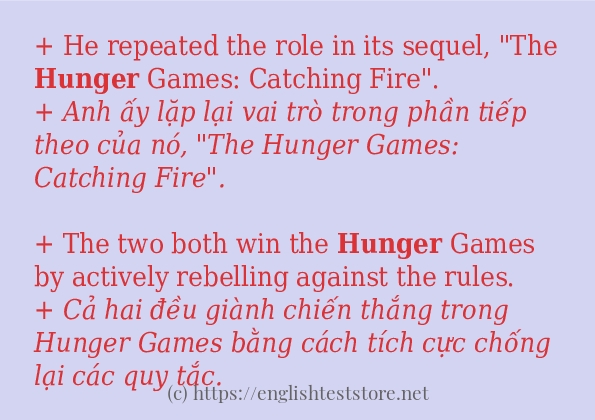 Câu ví dụ của từ hunger