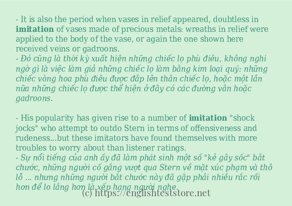 Câu ví dụ của từ imitation