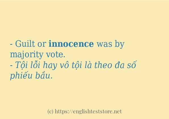 Câu ví dụ của từ innocence