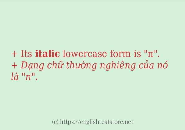 Câu ví dụ của từ italic