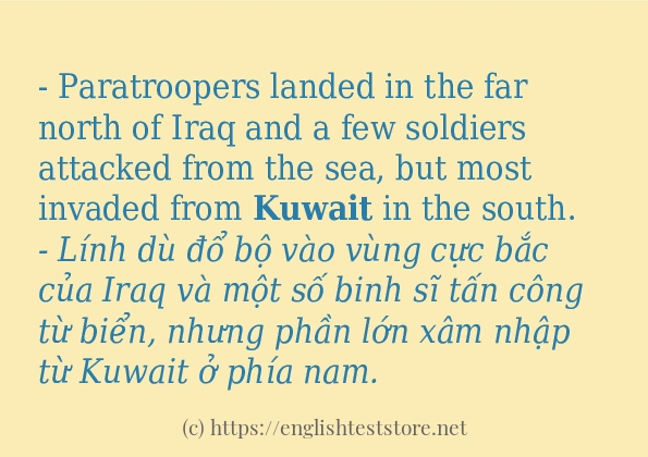Câu ví dụ của từ kuwait Câu ví dụ của từ kuwait