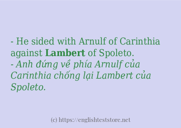 Câu ví dụ của từ lambert