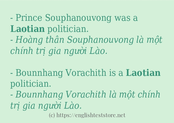 Câu ví dụ của từ laotian