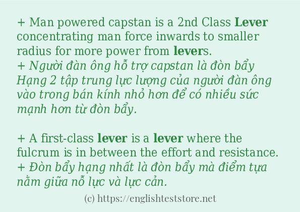 Câu ví dụ của từ lever