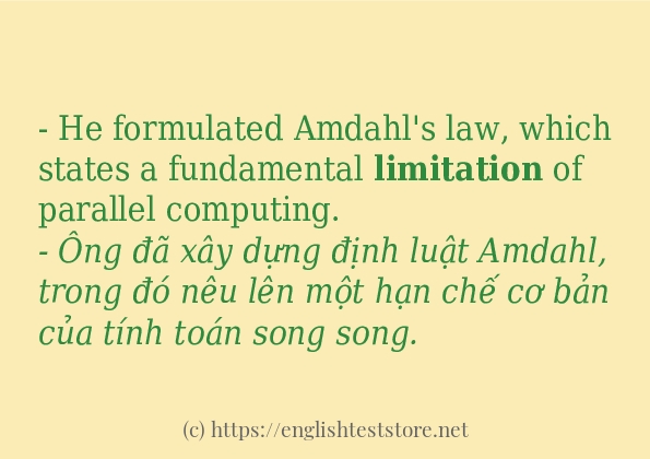 Câu ví dụ của từ limitation