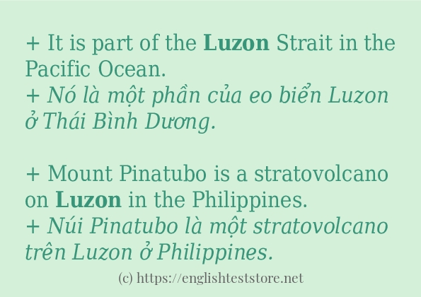 Câu ví dụ của từ luzon