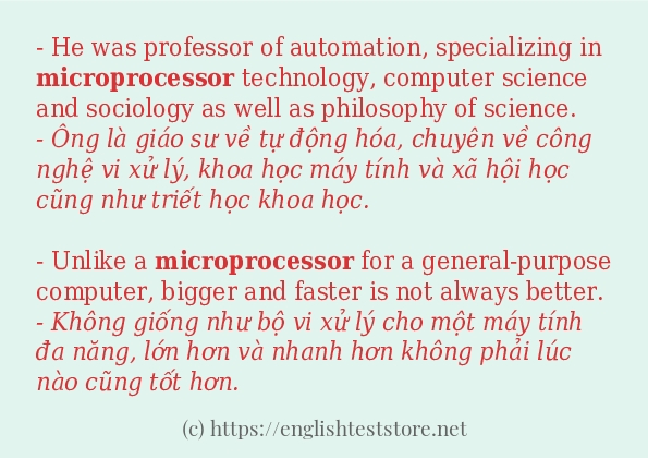 Câu ví dụ của từ microprocessor