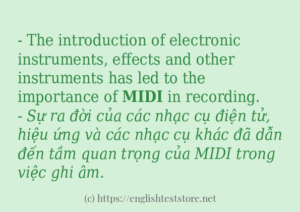 Câu ví dụ của từ midi Câu ví dụ của từ midi