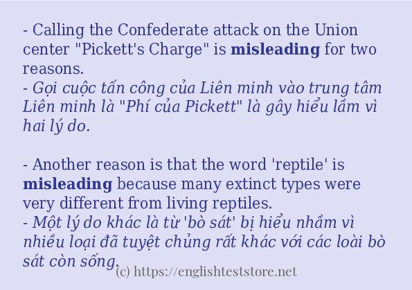Câu ví dụ của từ misleading