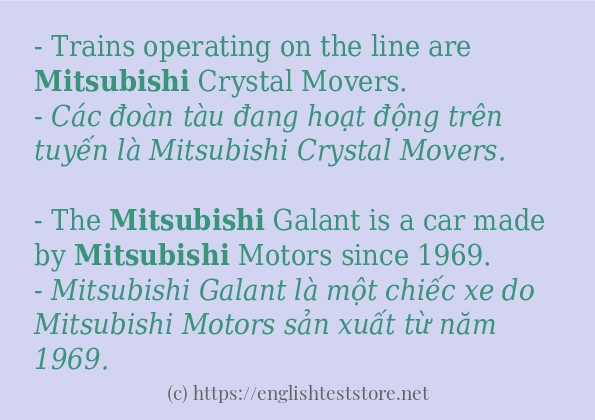 Câu ví dụ của từ mitsubishi