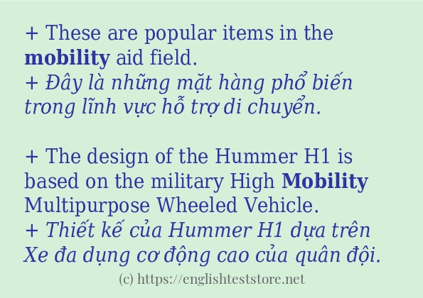 Câu ví dụ của từ mobility