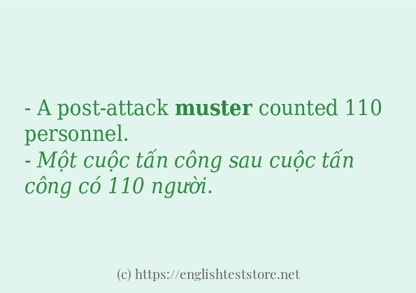 Câu ví dụ của từ muster