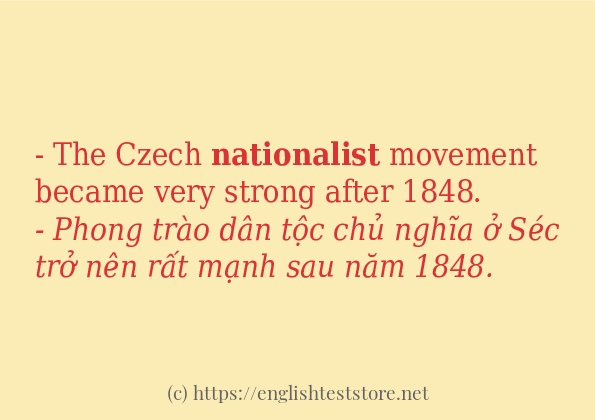 Câu ví dụ của từ nationalist