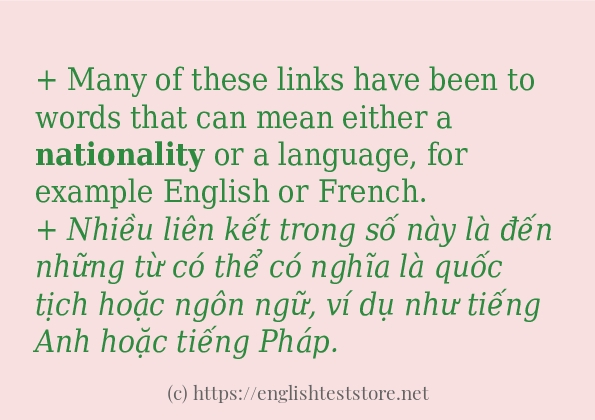 Câu ví dụ của từ nationality