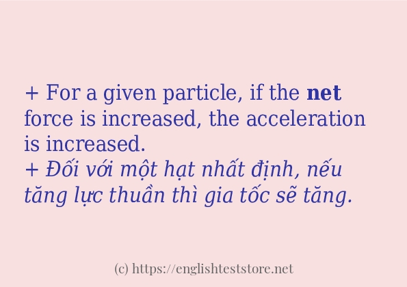 Câu ví dụ của từ net