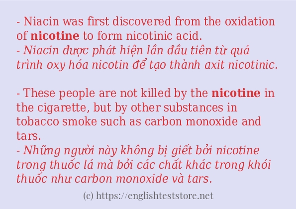Câu ví dụ của từ nicotine