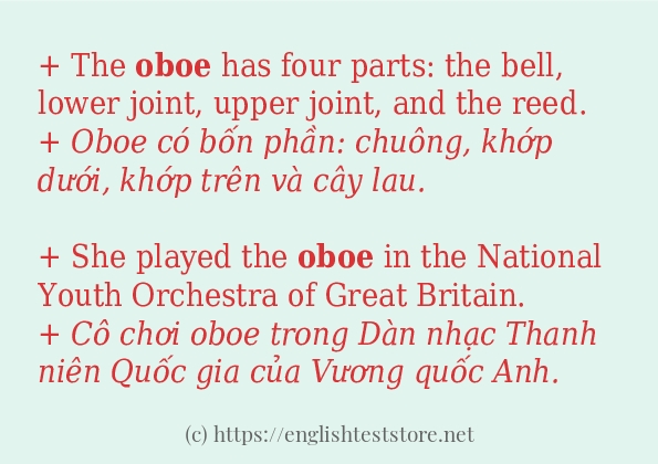 Câu ví dụ của từ oboe Câu ví dụ của từ oboe