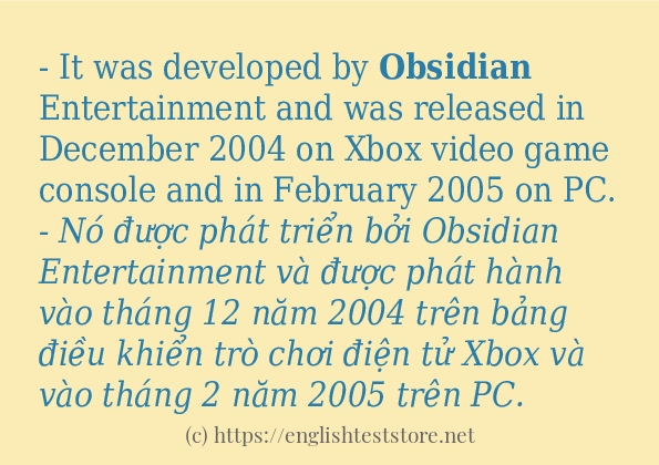 Câu ví dụ của từ obsidian