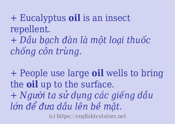 Câu ví dụ của từ oil