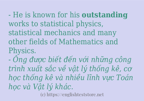 Câu ví dụ của từ outstanding