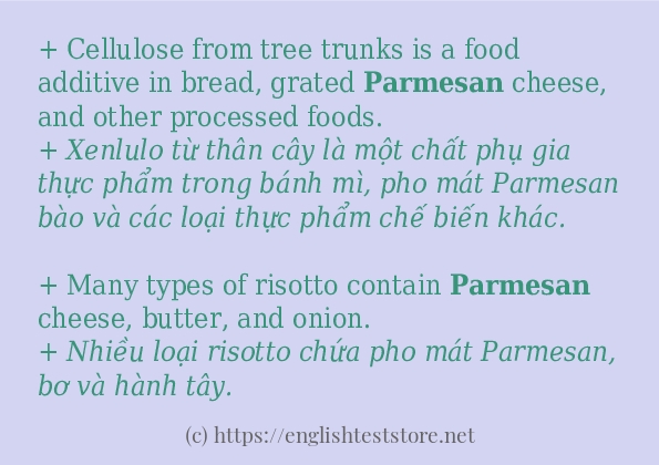 Câu ví dụ của từ parmesan