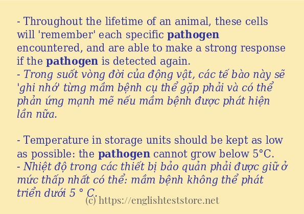 Câu ví dụ của từ pathogen Câu ví dụ của từ pathogen