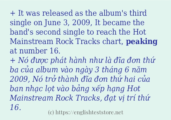 Câu ví dụ của từ peaking