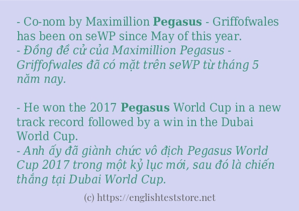 Câu ví dụ của từ pegasus