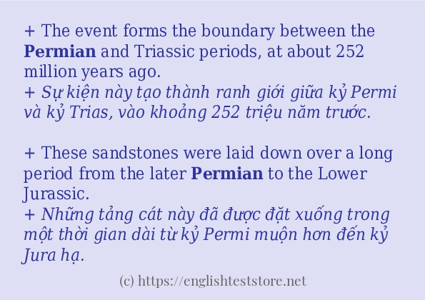 Câu ví dụ của từ permian