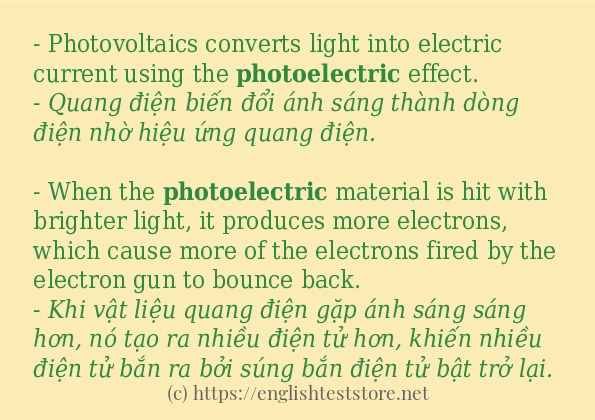 Câu ví dụ của từ photoelectric
