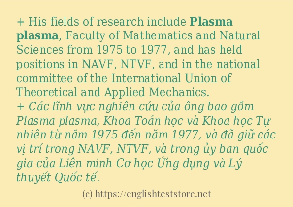 Câu ví dụ của từ plasma Câu ví dụ của từ plasma